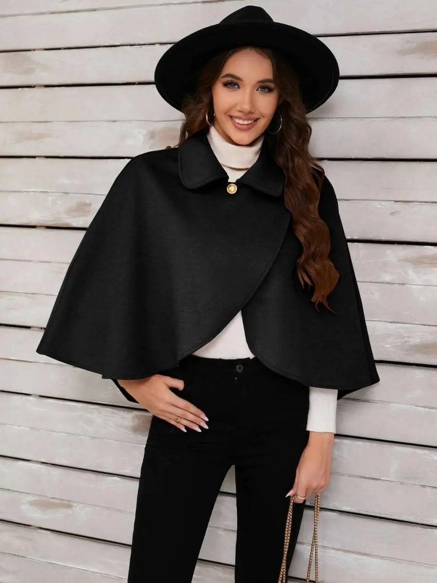 Collared Neck Cropped Cape - Love Salve